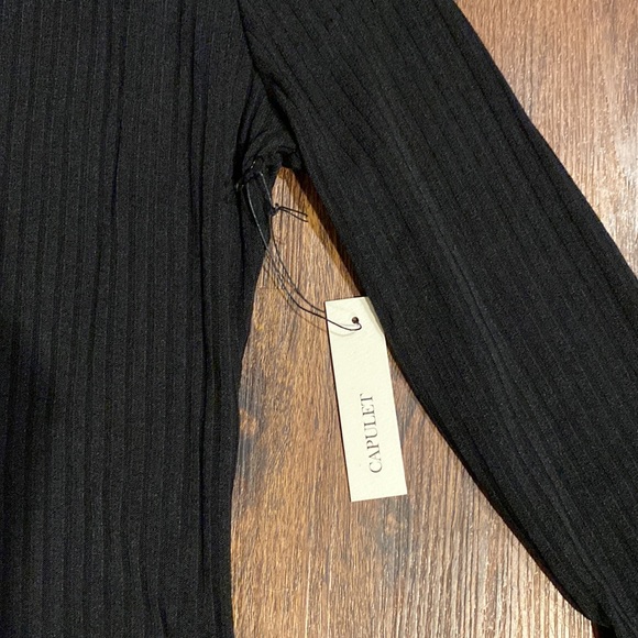 Capulet Black Ribbed Long Sleeve Sweater Dress Size Large New w/Tags! - Picture 4 of 12